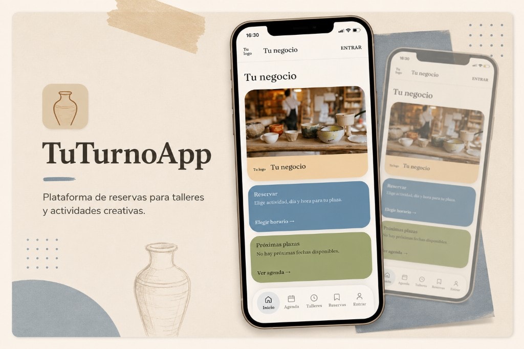 Portada de TuTurnoApp, producto propio de reservas y gestión en construcción